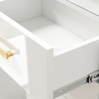 HOMCOM Modern nachtkastje, bijzettafel met oplaadstation en RGB-ledverlichting, hoogglans wit(m-12)
