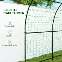 Outsunny Metalen Klimrek Boogvormig Roestvrij Rankhulp Komkommerrek 210 x 250 x 216 cm Donkergroen(m-5)