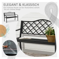 Outsunny tuinbank 2 zits metaal zwart 128 x 58.5 x 89 cm(m-4)