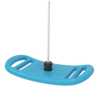 AIYAPLAY Balançoire enfant extérieur et intérieur avec corde réglable, mousqueton, charge max. 70 kg, bleu(m-12)