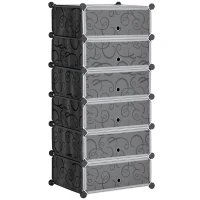 HOMCOM Meuble de rangement à chaussures modulable 6 cubes rectangulaires empilables - noir(m-11)