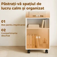 HOMCOM dulap imprimantă mobil cu roți(m-4)