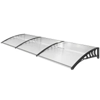 Outsunny Vordach Beschermkap, Zon- en Regenbescherming, inclusief Wandbevestiging, 295x90 cm, Wit(m-10)