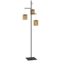 Outsunny Solar Staande Lamp Rattan met Lichtsensor 3 Automatische Lichtstanden in Boho-stijl IP44 Waterdicht(m-10)