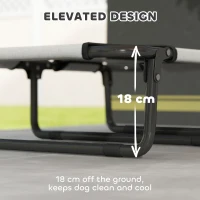 PawHut Portable Raised Dog Bed, Elevated Pet Cot with Breathable Mesh for Indoor Outdoor, for Small Medium Dogs, Light Grey(m-4)