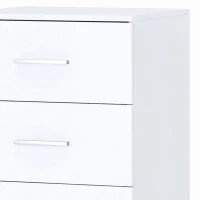 HOMCOM Ladekast met 6 laden, moderne slaapkamerkast, opbergkast, 40 x 40 x 110 cm, wit met houtlook(m-13)