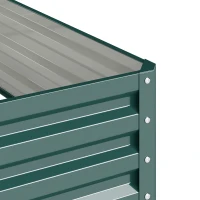 Outsunny Bedplantenbak met Stalen Kast Groen 120 x 120 x 30 cm(m-10)