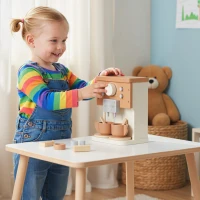 AIYAPLAY Kids Wooden Coffee Machine Toy, Pretend Play Kitchen Accessories Gift for Boys and Girls Ages 3+(m-2)