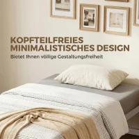 HOMCOM Bedframe met opbergruimte en lattenbodem, 32,5 cm hoog, stil, 200 x 90 cm, wit(m-4)