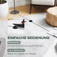 HOMCOM Vloerlamp met ronde kap, voetschakelaar, lang snoer, elegante look, metaal, grijs(m-6)