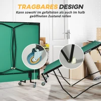 SPORTNOW Tafeltennistafel, groot formaat, opvouwbaar, 8 wielen, incl. rackets en ballen, groen, 2,74 x 1,52 x 0,76 m(m-5)