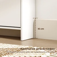 HOMCOM Cubre Radiadores con Zapatero Cubierta para Radiador con 2 Cajones Abatibles 152x19x81 cm Blanco(m-7)