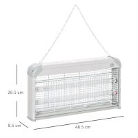Outsunny Lampada Antizanzare Elettrica 30W Copertura 60 m² per Esterno e Interno(m-3)