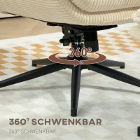 HOMCOM Draaibare Gestoffeerde Fauteuil met Voetenbank, Modern Relaxfauteuil voor Woonkamer, Slaapkamer, Thuiskantoor, Beige(m-4)
