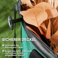 Outsunny 2x160L Waterdichte Tuinafvalzak met Draaglussen, Stabiel en Robuust, Groen(m-6)
