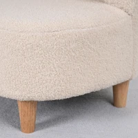 AIYAPLAY Kinderfauteuil, pluche fauteuil met berenoren, fleece-bekleding, schuim, Beige(m-8)