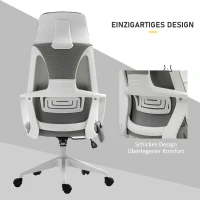 Vinsetto bureaustoel, in hoogte verstelbare draaistoel, massagestoel, ergonomische directiestoel met massagefunctie, gamingstoel, nylon, grijs, 62 x 60 x 114-122 cm(m-8)