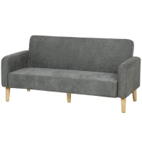HOMCOM 2 Seater Sofa, Velvet Small Couch with 20cm Thick Padding, Wide and Deep Seat, Grey(m-15)