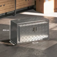 HOMCOM Cutie de scule de 96L din aluminiu cu încuietoare, 2 chei și mâner lateral, 76.2x35.5x40.6 cm, argintiu(m-3)