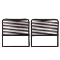 Outsunny Set Braccioli per Mobili da Giardino in Rattan Intrecciato Protezione Contro i Raggi UV Facile da Installare in Acciaio Marrone 63x60x6cm(m-9)