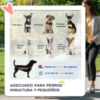 PawHut Carrito para Perros con Mango Reversible Cesta de Almacenamiento y Cuerda de Seguridad 76,5x52x95cm Marrón(m-4)