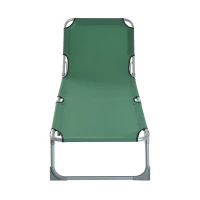 Outsunny Cama de Camping Plegable con Respaldo Ajustable en 4 Niveles Carga 120 kg para Playa Jardín Piscina 187x58x28 cm Verde(m-8)