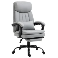 Vinsetto Bureaustoel met Massage- en Verwarmingsfunctie, Verstelbaar, tot 120 kg, 66 x 67 x 110-118 cm, Grijs(m-10)