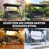 Outsunny 3-zits tuinbank beschermhoes, waterdicht, winddicht en UV-bestendig, 420D Oxford-weefsel(m-4)