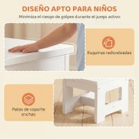 AIYAPLAY Mesa Infantil con Silla Tablero Reversible Mesa y Silla Infantil con Pizarra para Dibujo para Niños 3-6 Años Blanco(m-6)