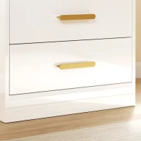 HOMCOM Modern nachtkastje, bijzettafel met oplaadstation en RGB-ledverlichting, hoogglans wit(m-10)