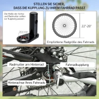 HOMCOM Transportaanhanger fietsaanhanger fiets opvouwbaar CargoTrailer grijs(m-7)