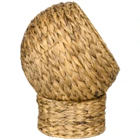 PawHut Kattenslaapplek, kattenbed met kussen, kattengrot, bananenblad, bruin(m-9)