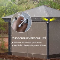 Outsunny Paviljoen Regenhoes, Tuinpaviljoen Bescherming, windvast, waterdicht, Plastic Zeil, 300L x 300B x 80H cm(m-5)