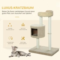 PawHut kattenboom krabpaal klimboom uitkijkplatforms speelmogelijkheden(m-4)