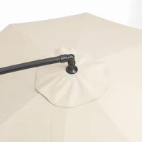Outsunny 3 m Overhanging Cantilever Parasol, with Cross Base - Cream White(m-12)