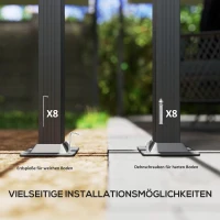 Outsunny Verstelbare Tuin-Pergola, Paviljoen met Aluminium Frame, Buiten Baldakijn, voor Tuin, Balkon, Terras, Beige(m-7)
