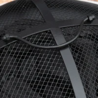 Outsunny 60cm Outdoor Fire Pit Table with Mosaic Outer, Round Firepit with Spark Screen Cover, Fire Poker for Garden Bonfire Party(m-7)