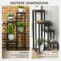 Outsunny 4-laags plantenrek, multifunctioneel bloemenrek voor buiten(m-6)