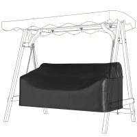 Outsunny 3-zits tuinbank beschermhoes, waterdicht, winddicht en UV-bestendig, 420D Oxford-weefsel(m-10)