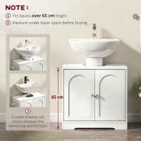 HOMCOM Under Sink Bathroom Cabinet with 2 Arch Doors - White(m-8)