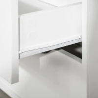 HOMCOM Cómoda para Dormitorio con 5 Cajones Patas Elevadas de Madera para Salón Oficina 99x39x101 cm Blanco y Roble(m-8)