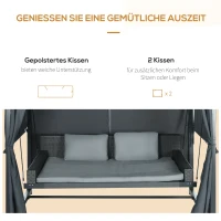 Outsunny Hollywood-schommel met Peogola, tuinschommel met kussen, donkergrijs(m-7)