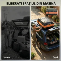 Outsunny Portbagaj de Plafon Impermeabil cu Curele, 425 Litri, Portocaliu și Negru(m-4)