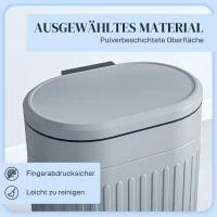 HOMCOM Afvalemmer 20L Pedaalemmer met Deksel Voetpedaal Uitneembare Binnenemmer Soft-Close-Functie 36,5 x 31,2 x 45 cm, Grijs(m-6)