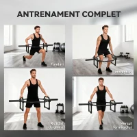 SPORTNOW Bară Olimpică Hexagonală 5 Cm, Capacitate 300 Kg, Încărcare Ușoară, pentru Bancă, Îndreptări, Ridicări din Umeri, Genuflexiuni și Mersul Fermierului(m-7)