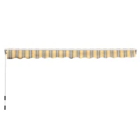 Outsunny 3.5M x 2.5M Garden Patio Manual Awning Canopy Sun Shade Shelter Retractable Gear Lever Winding Handle - Yellow(m-4)