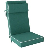 Outsunny Zitkussen 120 x 47 x 9,5 cm Waterafstotend met Banden, Hoofdsteun, UPF50+ Groen(m-1)