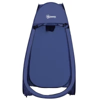 Outsunny Tienda de Ducha Pop Up con Protección UV Techo Impermeable y Asa para Camping Playa 100x100x185 cm Azul Turquí(m-12)