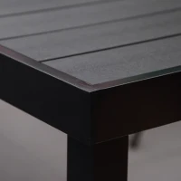Outsunny Tuinmeubelset - Buitentafel - Loungetafel voor buiten - Weerbestendig - 190 x 90 x 74 cm - Zwart(m-7)