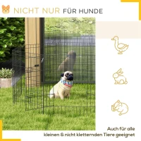 PawHut Huisdierenren, Speelren voor Puppy's en Kleine Honden, met Deur, Geschikt voor Binnen en Buiten, 76 cm, Zwart(m-5)